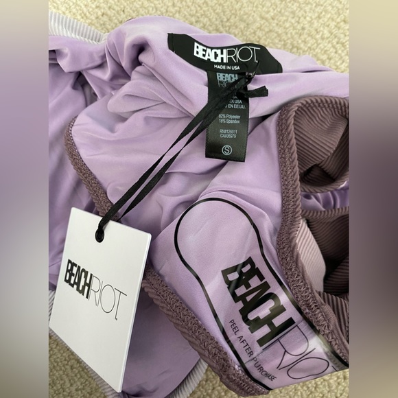 NWT Beach Riot Carlie One Piece - lavender fields colorblock size small - Picture 5 of 5